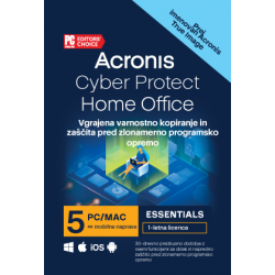 Acronis Cyber Protect Home Office Essentials, 5 računalnikov, 1-letna
