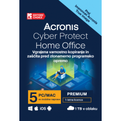 Acronis Cyber Protect Home Office Premium, 3 računalniki, 1TB Cloud, 1 letna