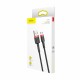 Kabel USB A-B mikro 1m 2.4A Cafule rdeč+črn Baseus 8519263