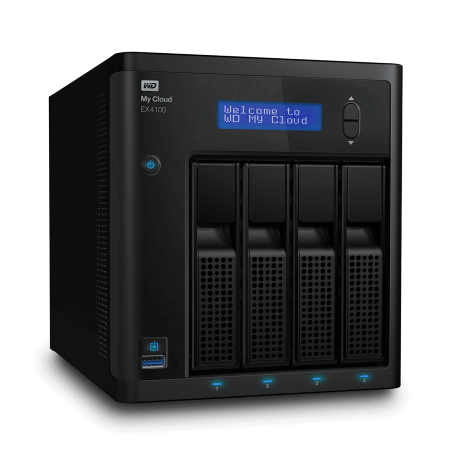WD My Cloud EX4100 8TB NAS 4-Bay 2x4TB, WDBWZE0080KBK-EESN