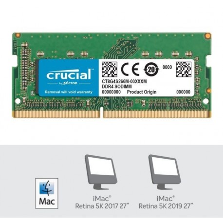 Crucial 16GB DDR4-2666 SODIMM PC4-21300 CL19, 1.2V za Mac, CT16G4S266M