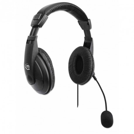 MANHATTAN Stereo USB žične z mikrofonom slušalke