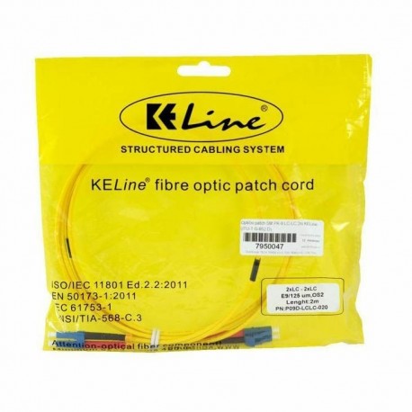 Optični patch SM PK-9 LC-LC 2m KELine (ITU-T G.652.D)