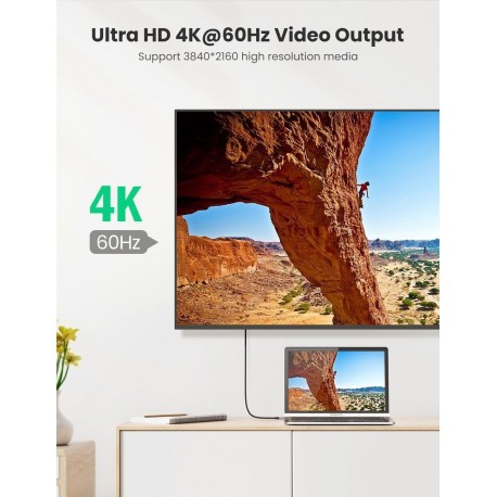 Kabel UGREEN UGRTI-80150 USB-C 3.1 M/M Gen2, 100W, 1m, črn