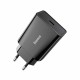 Pretvornik USB - 220V 20W USB Tip C Mini Quick Charger črn Baseus