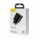 Pretvornik USB - 220V 20W USB Tip C Mini Quick Charger črn Baseus