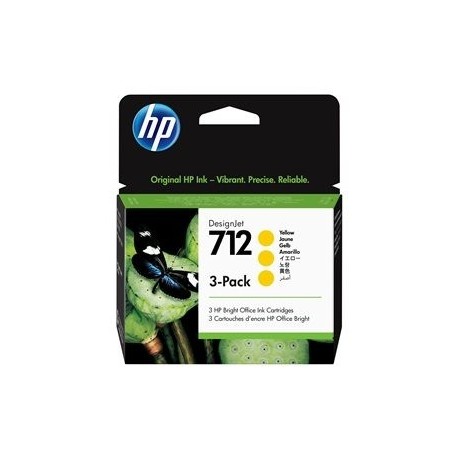 Črnilo HP 712 3-Pack 29-ml Yellow DesignJet Ink Cartridge