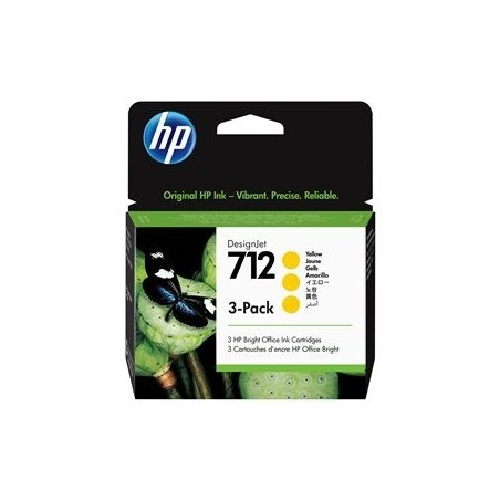Črnilo HP 712 3-Pack 29-ml Yellow DesignJet Ink Cartridge