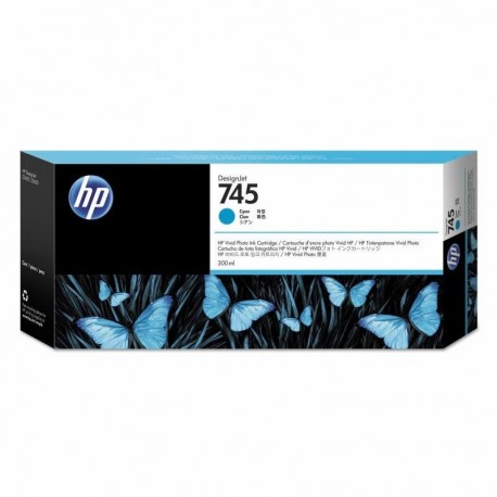 Črnilo HP 745 Ink Cartridge Cyan 300 ml