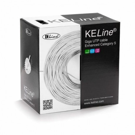 Kabel CAT.5e UTP 4x2 AWG24 300Mhz LSOH Euroclass Eca 305m KELine 9001014