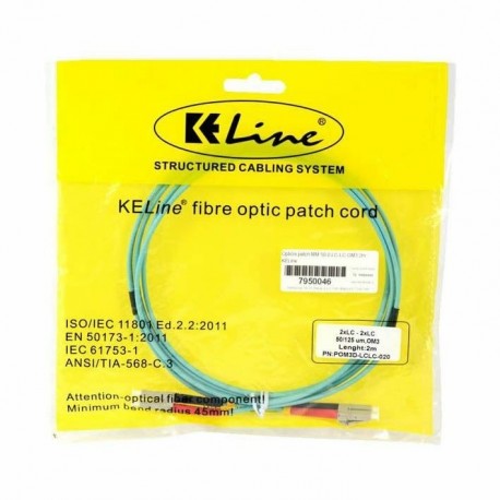 Optični patch MM 50.0 LC-LC OM3 2m KELine 7950046