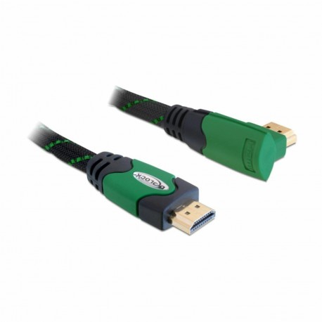 HDMI kabel z mrežno povezavo kotni 2m 4K zelen Delock 8530115