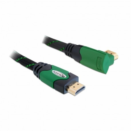 HDMI kabel z mrežno povezavo kotni 3m 4K zelen Delock 8530105