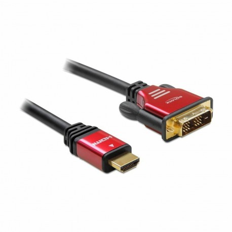 HDMI-DVI-D kabel 2m HighSpeed rdeč Delock 8530101