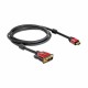 HDMI-DVI-D kabel 2m HighSpeed rdeč Delock 8530101