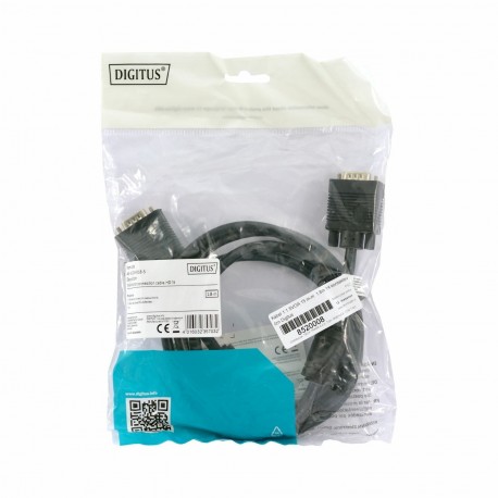 Kabel 1:1 SVGA 15 m-m  1,8m 14 kontaktov črn Digitus 8520008