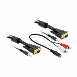 Kabel 1:1 SVGA 15 m-m  5m 14 kontaktov + AVDIO 3,5mm Stereo Delock 8520009