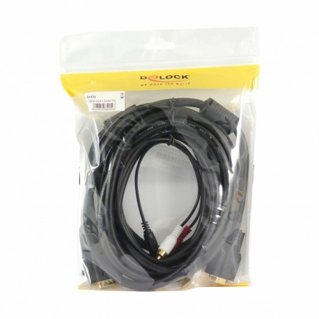 Kabel 1:1 SVGA 15 m-m  5m 14 kontaktov + AVDIO 3,5mm Stereo Delock 8520009