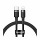 Kabel Apple USB C/Lightning 1m PD 20W Cafule siv+črn pleten Baseus 8556038