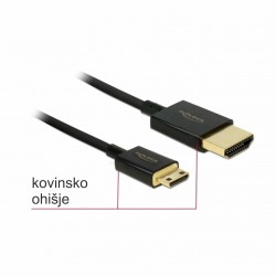HDMI-HDMI Mini kabel z mrežno pove.  4,5 m Delock črn 3D 4K 8530154