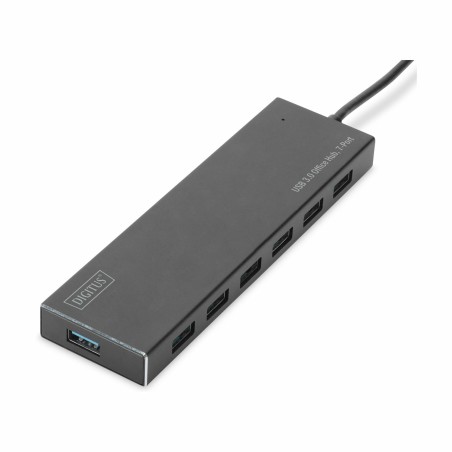 USB Hub Digitus DA-70241-1, USB-A 3.0 +AC adapter, alu