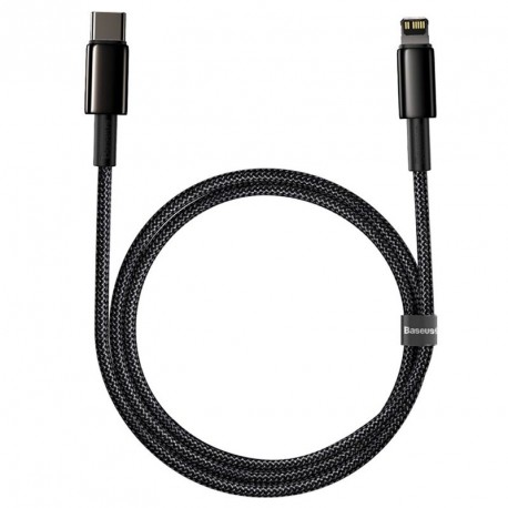 Kabel Apple USB C/Lightning 1m PD 20W Tungsten črn pleten Baseus 8556035