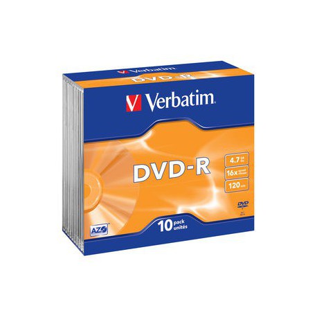 Mediji DVD-R 4.7GB 16x Verbatim Slim-10 (43655)