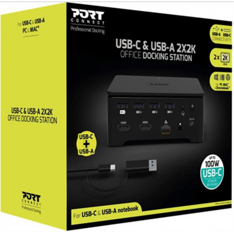 Priklopna postaja PORT 901908-W-EU, USB-C/A