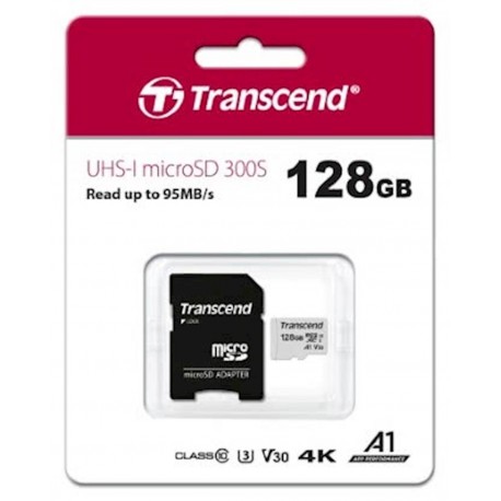 Pomnilniška kartica SDXC TRANSCEND MICRO 128GB 300S,  C10, UHS-I  (U3), adapter