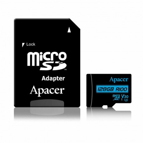 Pomnilniška kartica microSD XC 128GB APACER UHS-I U3 V30 R100 Class 10 8930017