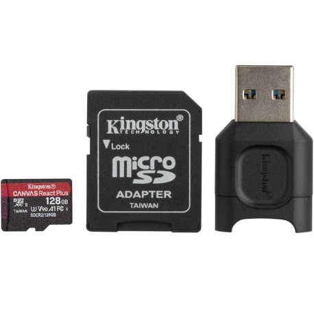Pomnilniška kartica KINGSTON Canvas React Plus microSD 128GB UHS-II U3 V90