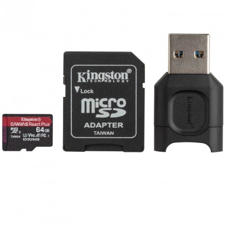 Pomnilniška kartica KINGSTON Canvas React Plus microSD 64GB UHS-II V90 A1
