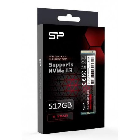 Trdi disk SSD 512GB Silicon Power M.2 PCI-E Ace A80 Gen 3x4 NVMe