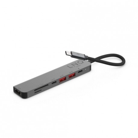 Priključna postaja LINQ 7in1,USB-C,D+TF,HDMI 4K 60Hz,2xUSB-C PD 100W,2xUSB 3.2