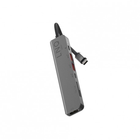 Priključna postaja LINQ 7in1,USB-C,D+TF,HDMI 4K 60Hz,2xUSB-C PD 100W,2xUSB 3.2
