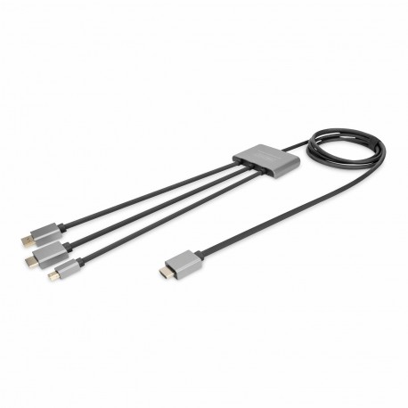 Kabel HDMI 3v1 HDMI/DisplayPort/mini DisplayPort 4K 60Hz 1,3m Digitus 8530168