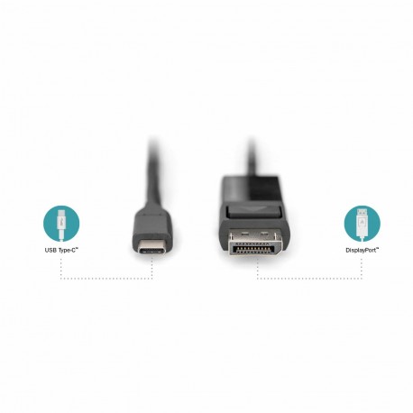 Kabel USB Tip C - DisplayPort 2m 8K 30Hz obojesmerni Digitus 8531101