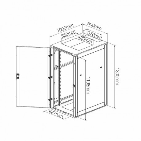 Kabinet 800x1000 27U 1300 sestavljen siv Triton