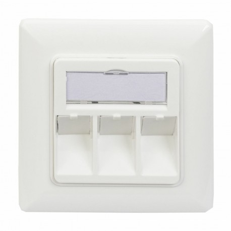 Vtičnica 3xRJ45 kotna 80x80 Digitus