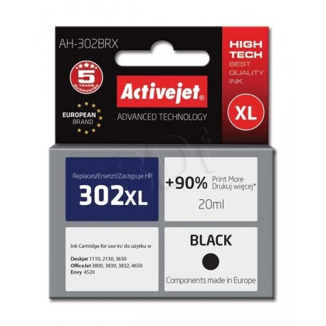 ActiveJet črno črnilo HP 302XL F6U68AE, AH-302BRX