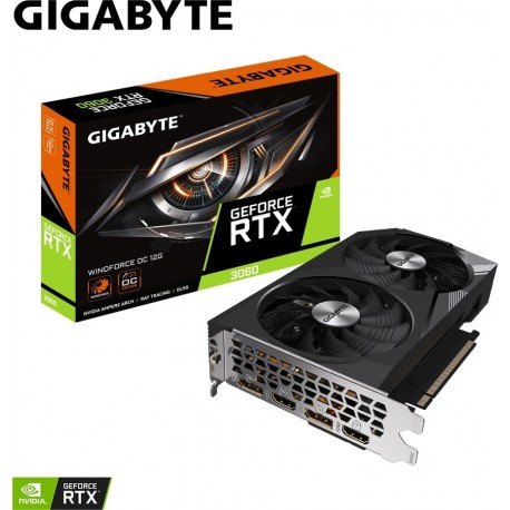 Grafična kartica GIGABYTE GeForce RTX 3060 WINDFORCE OC 12GB, GV-N3060WF2OC-12GD