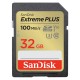 Pomnilniška kartica SDHC SANDISK. 32GB EXTREME PLUS, 100/60MB/s, UHS-I, C10, U3,