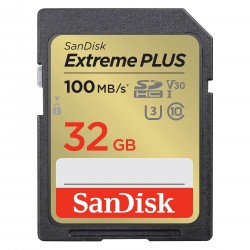 Pomnilniška kartica SDHC SANDISK. 32GB EXTREME PLUS, 100/60MB/s, UHS-I, C10, U3,