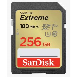 Pomnilniška kartica SDXC SANDISK 256GB EXTREME, 180/130MB/s, UHS-I, C10, U3, V30