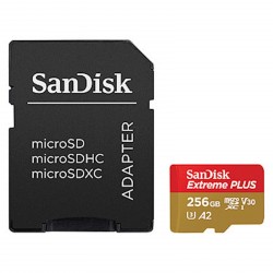 Pomnilniška kartica SDXC SANDISK MICRO 256GB EXTREME PLUS, 200/140MB/s, A2, UHS-