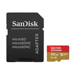 Pomnilniška kartica SDXC SANDISK MICRO 512GB EXTREME, 190/130MB/s, A2, UHS-I, U3