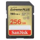 Pomnilniška kartica SDXC SANDISK 256GB EXTREME PLUS, 190/130MB/s, UHS-I, C10, U3