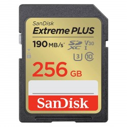 Pomnilniška kartica SDXC SANDISK 256GB EXTREME PLUS, 190/130MB/s, UHS-I, C10, U3