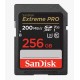 Pomnilniška kartica SDXC SANDISK 256GB EXTREME PRO, 200/140MB/s, UHS-I, C10, U3,