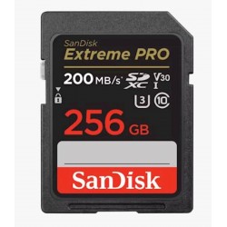 Pomnilniška kartica SDXC SANDISK 256GB EXTREME PRO, 200/140MB/s, UHS-I, C10, U3,